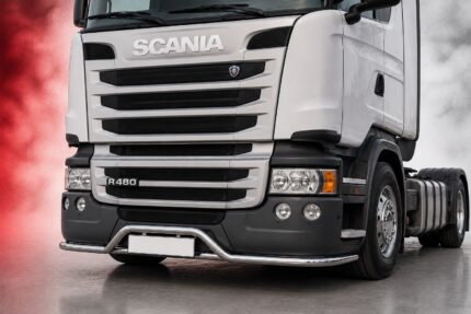 Edelstahl Lowbar -  Stoßstangenbügel passend für Scania 2004 - 2016 / mit 9 Led