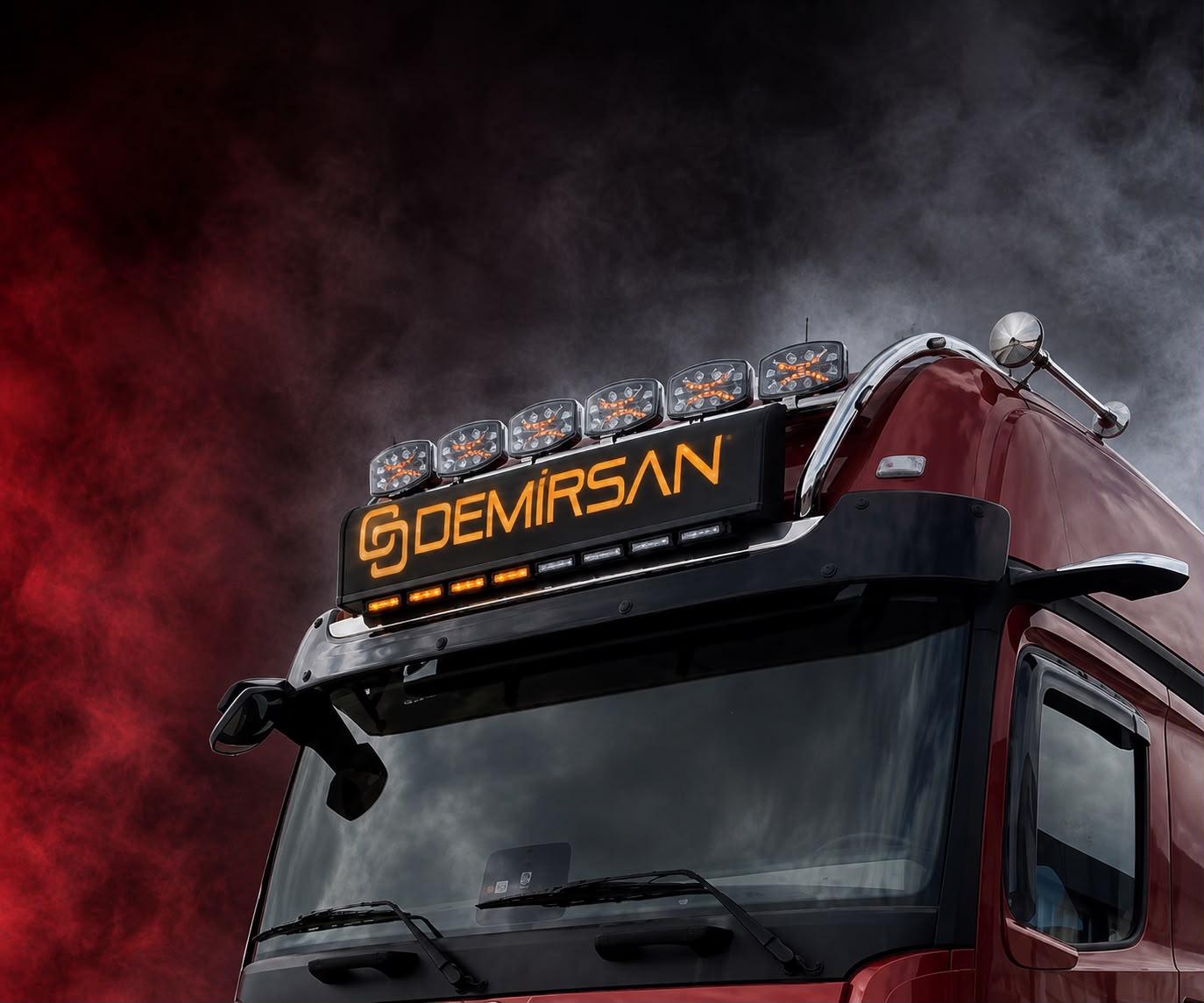 Edelstahl H Typ kurz Dachlampenbügel passend für Actros Gigaspace MP4-MP5 – Bild 2