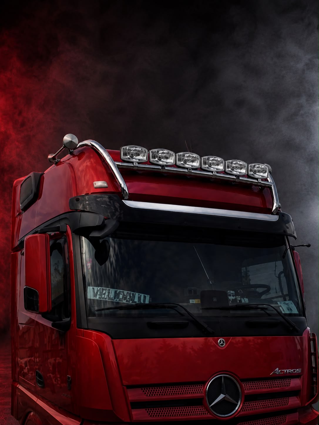 Edelstahl H Typ kurz Dachlampenbügel passend für Actros Gigaspace MP4-MP5