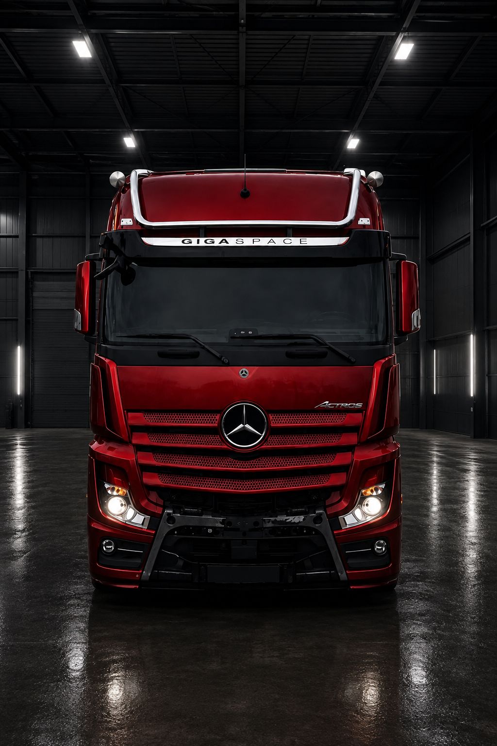 Edelstahl LKW Dachlampenbügel passend für Actros MP5 Gigaspace – Bild 3