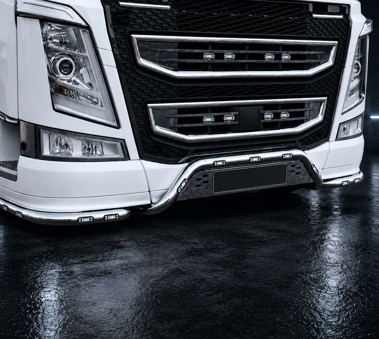aus Edelstahl 3-teilig Lowbar passend für Volvo FH4-FH5 (Nur für Stoßstangen mit Spoilerlippe) – Bild 2