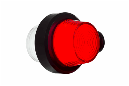 Markierungsleuchte Weiß-Rot – kurzer Arm, weiße und rote Lichtscheibe, 5-m-Kabel, Neon-Version