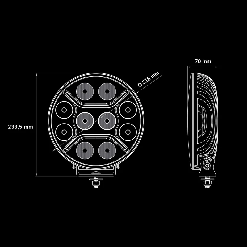 1 Teilig - STRANDS DARK KNIGHT INTENSE 9" VOLL-LED-FAHRLICHT – Bild 8